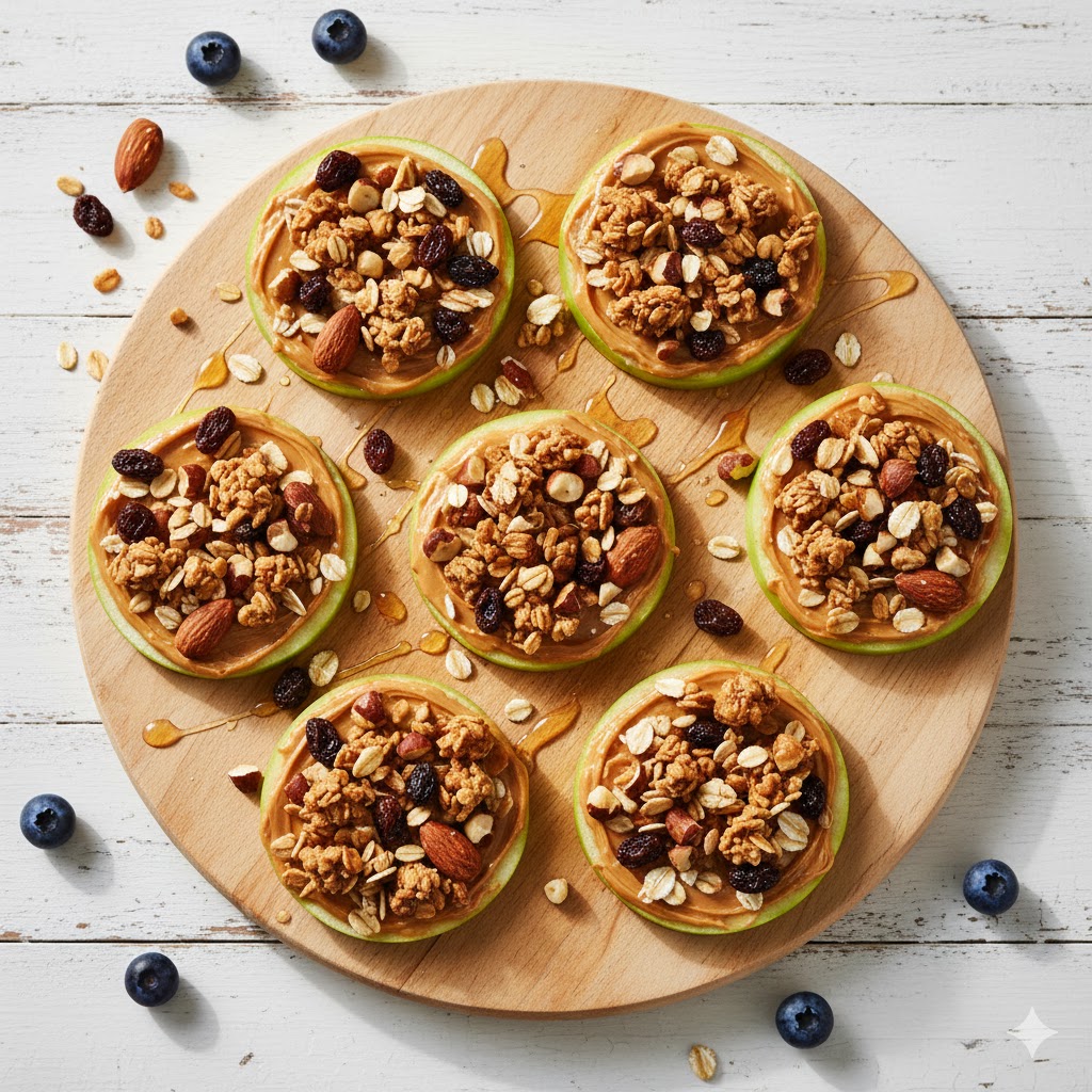 Snack Táo & Bơ Hạt (Apple Crunch) biến tấu thành món ăn vặt healthy